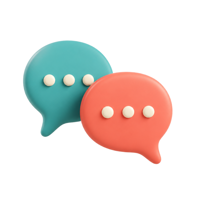 Icono de conversación y atención